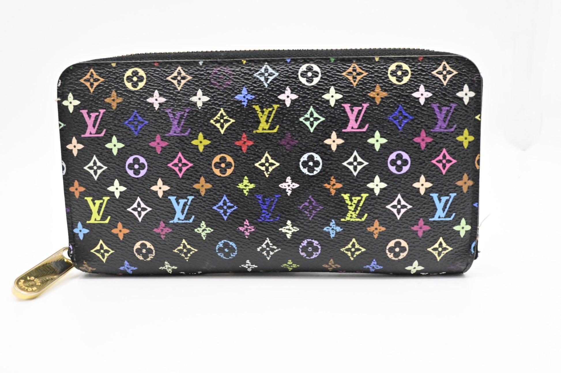 Louis Vuitton Long Zippy Monogram Black Multicolor Wallet Case