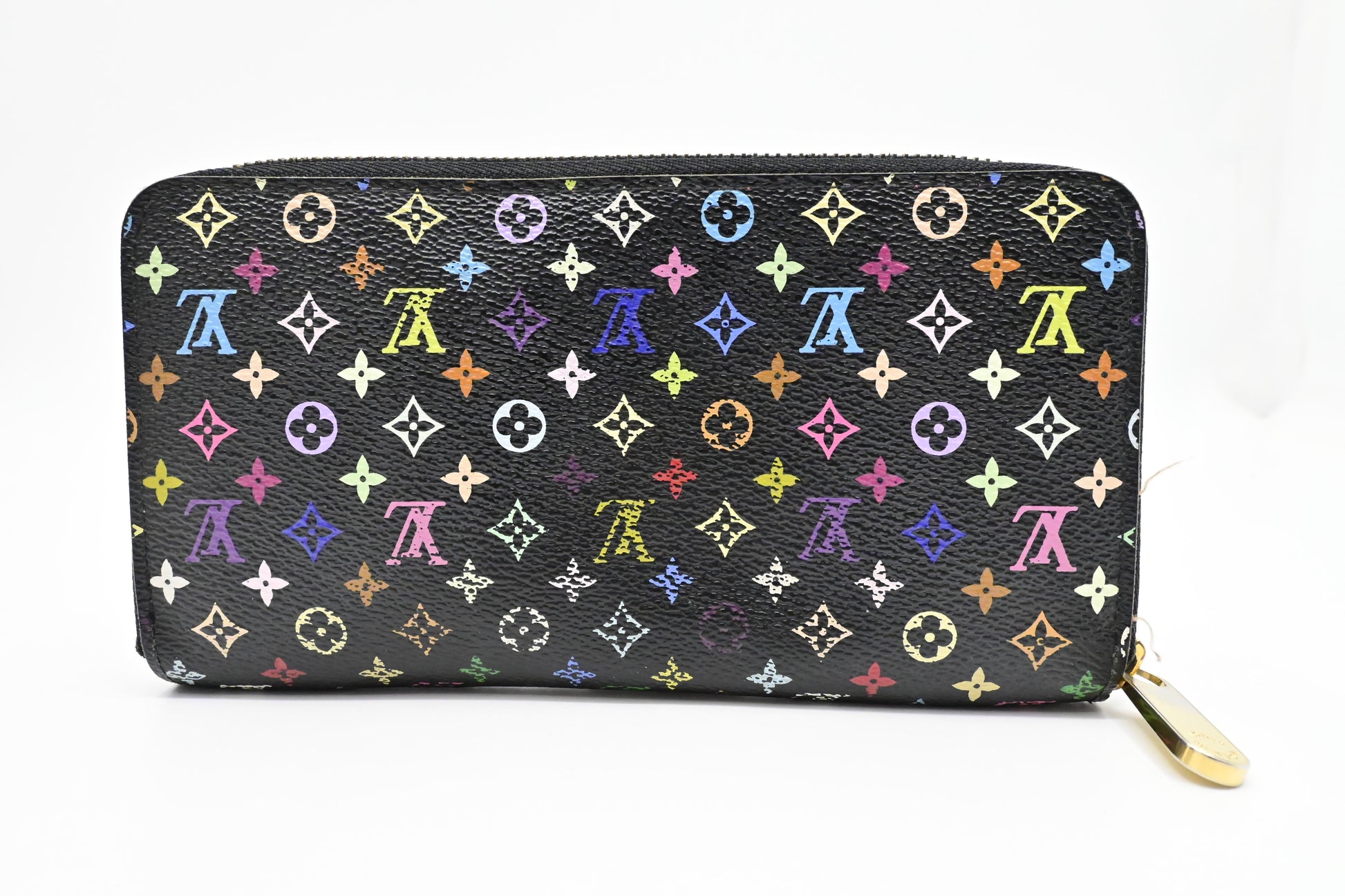 Louis Vuitton Long Zippy Monogram Black Multicolor Wallet Case
