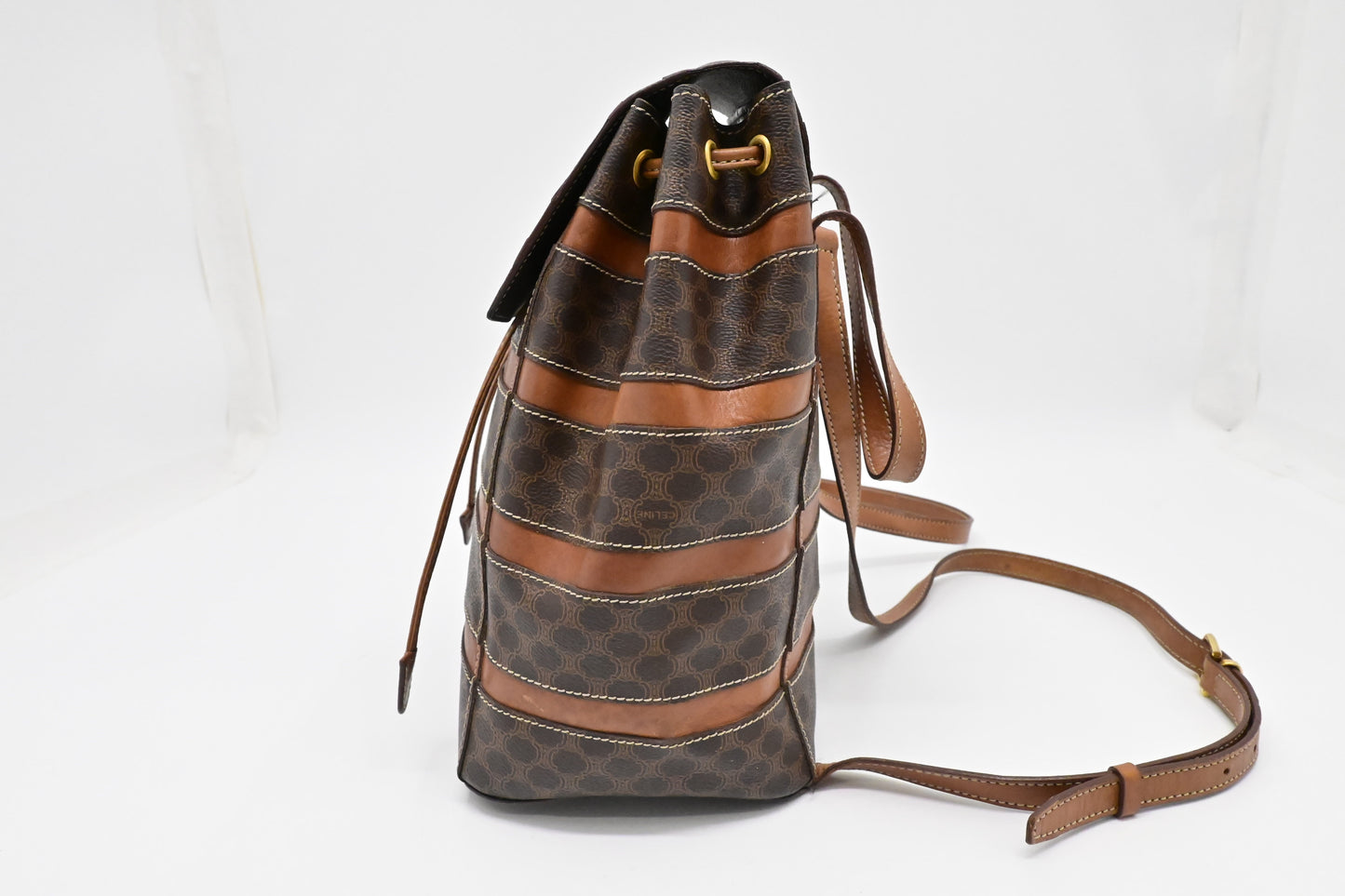 Celine Backpack In Macadam Handbag Canvas