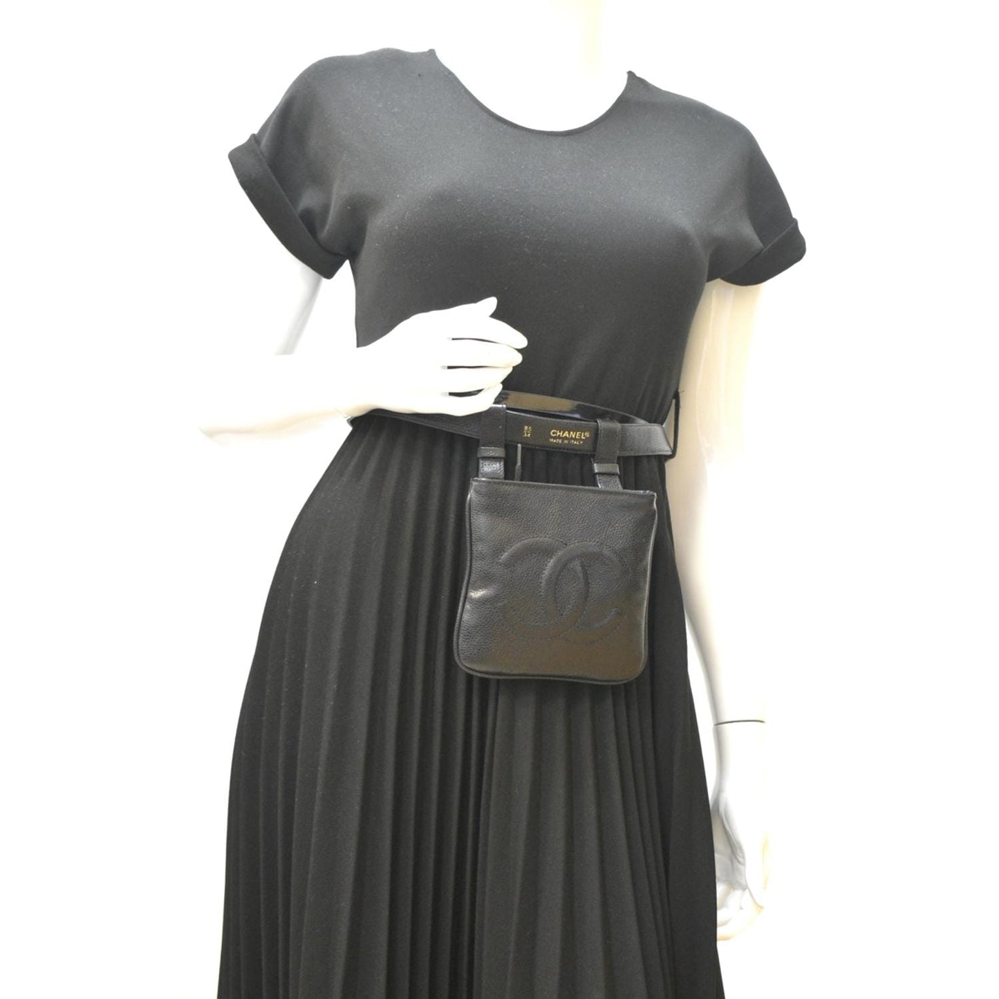 Chanel Timeless Caviar Belt Leather Black
