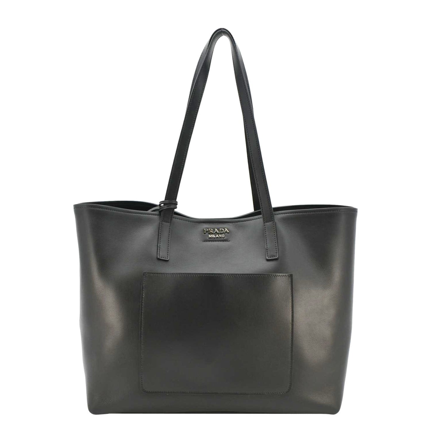 Prada City Calf Shopping Tote Shoulder Bag Leather Calf Leather Black