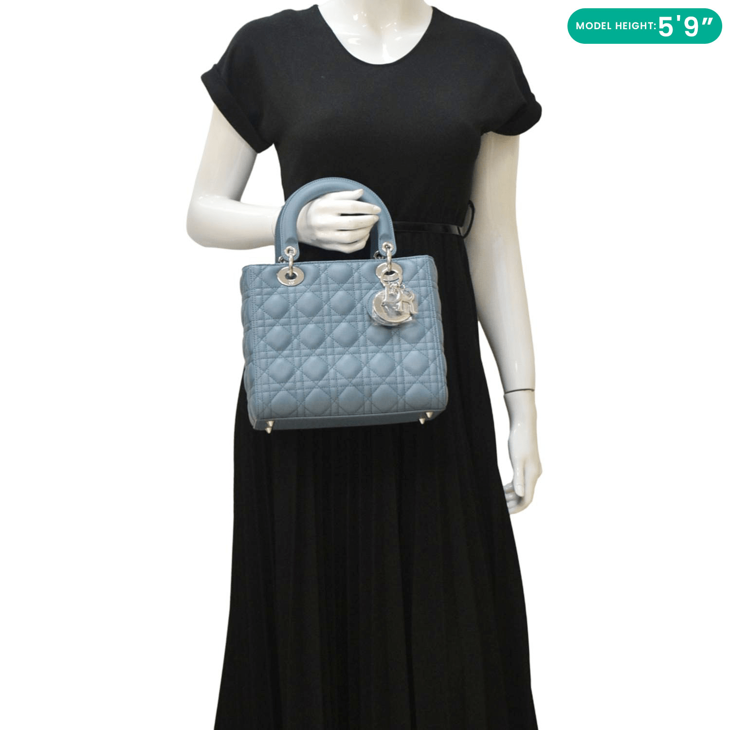 Dior Lady Shoulder Bag Sky Leather Blue
