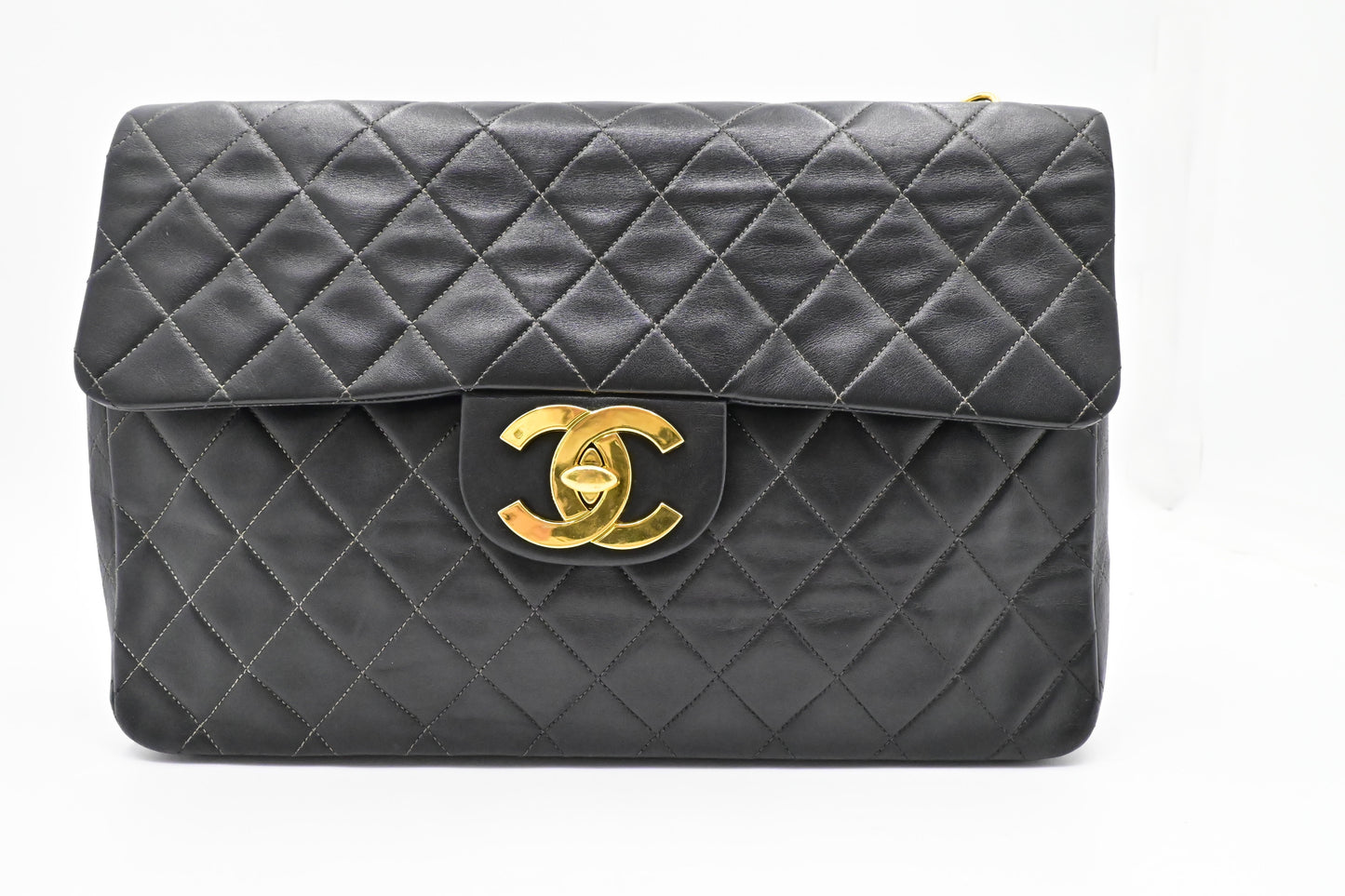 Chanel Maxi Flap MattelassÃ© Black Leather Handbag Leather 1