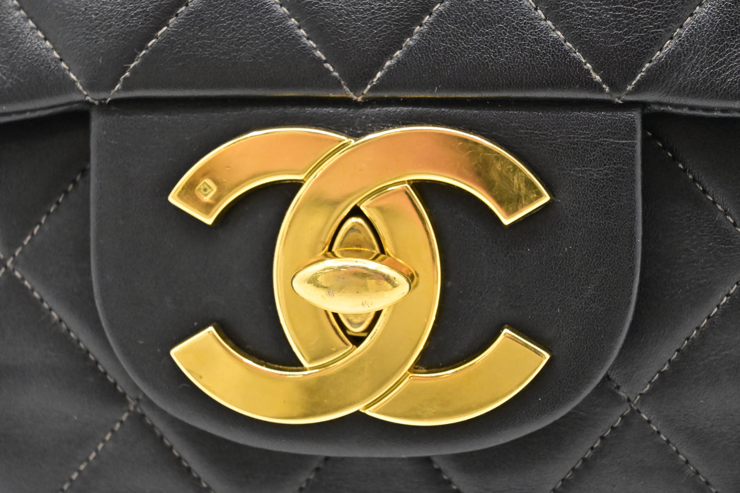 Chanel Maxi Flap MattelassÃ© Black Leather Handbag Leather 1