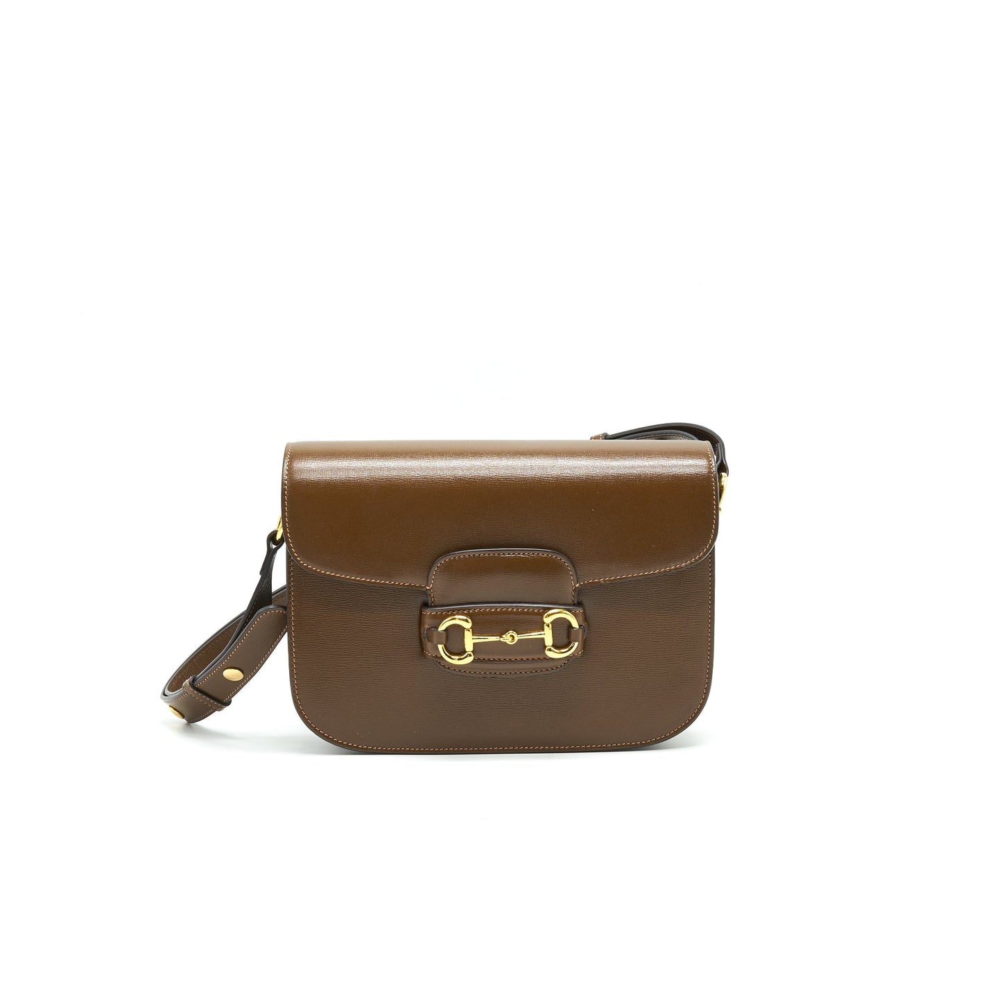 Gucci Horsebit Shoulder Bag Leather Brown