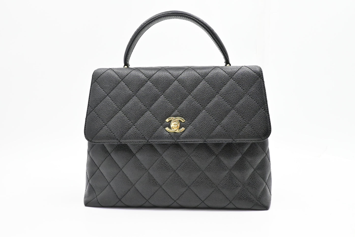 Chanel Kelly Caviar Black Leather Handbag Leather 1