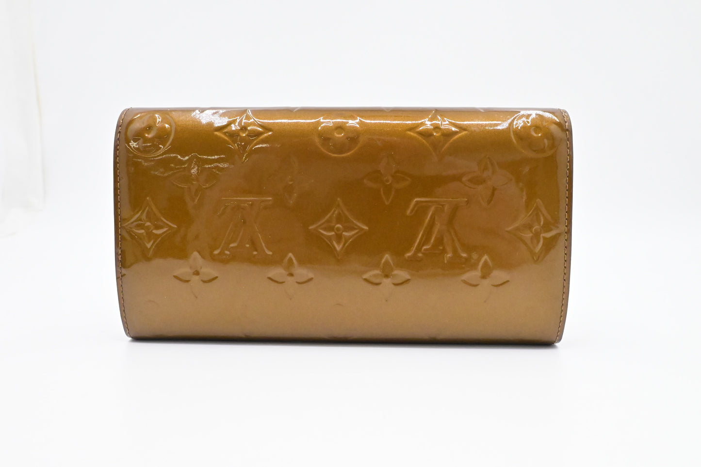 Louis Vuitton Sarah Bronze Leather Vernis Wallet Case