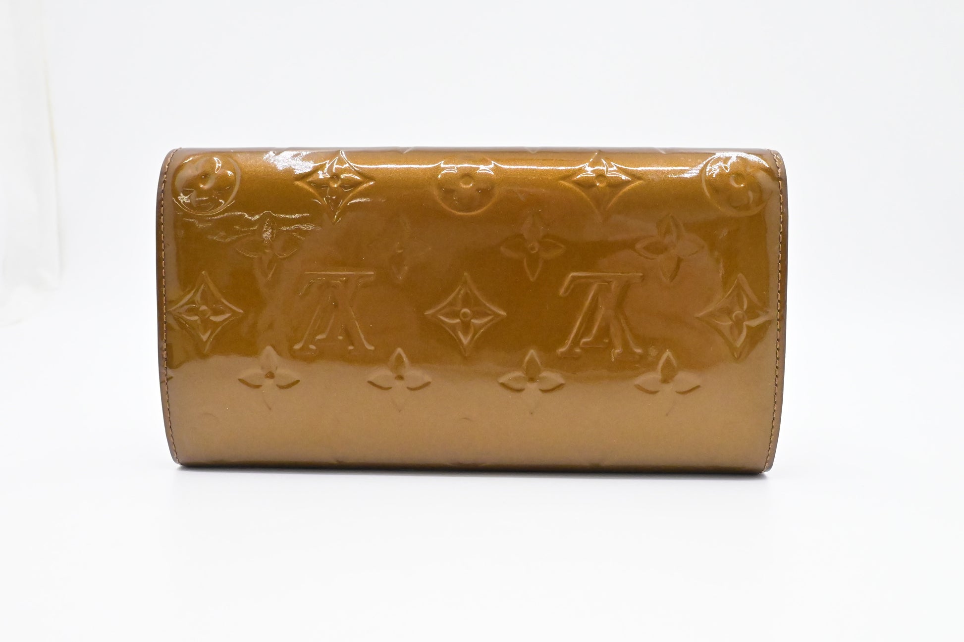 Louis Vuitton Sarah Bronze Leather Vernis Wallet Case