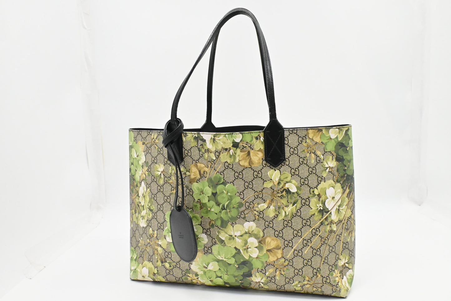 Gucci Reversible Blooms GG Supreme Canvas Green Tote Bag