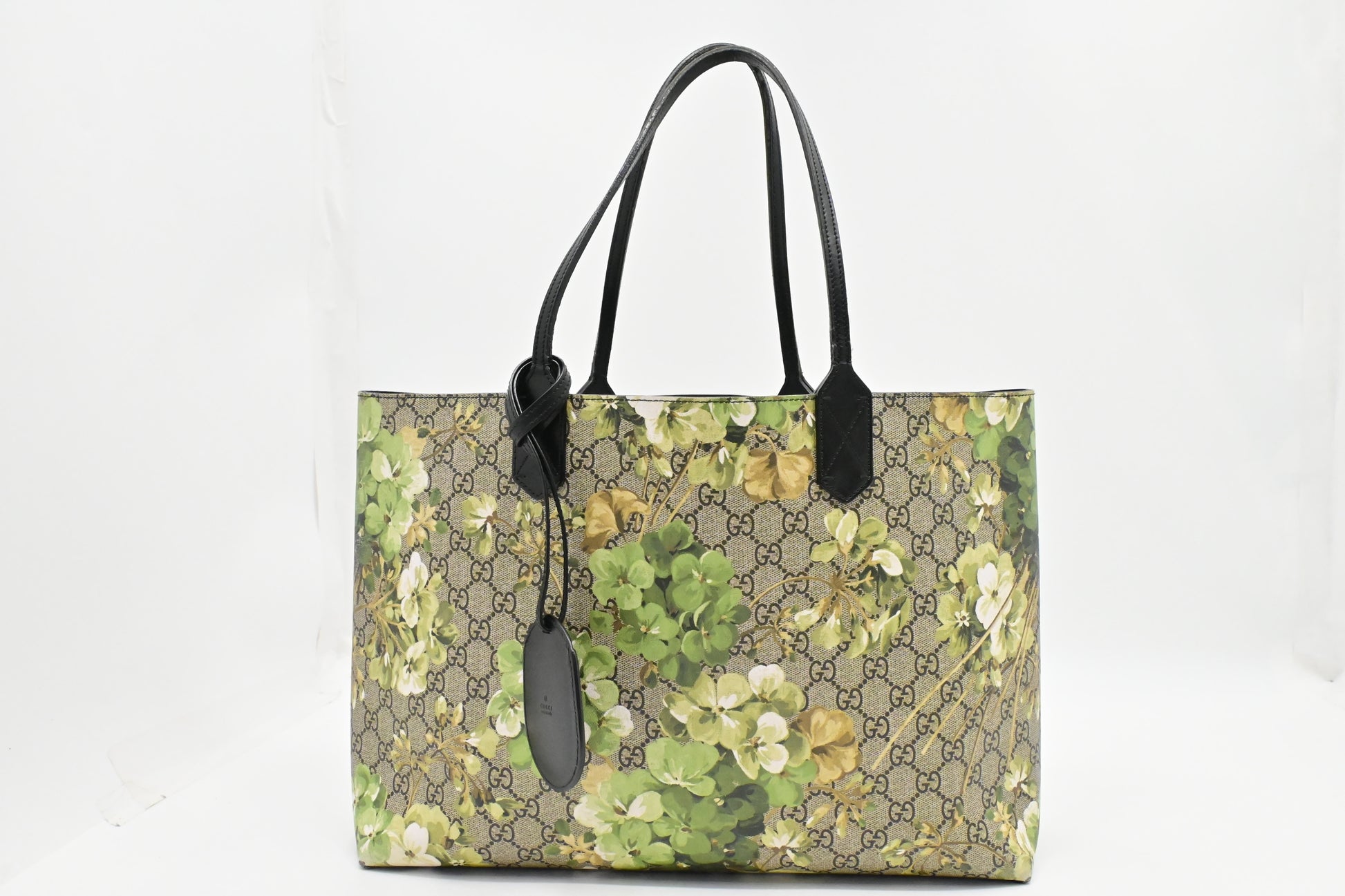 Gucci Reversible Blooms GG Supreme Canvas Green Tote Bag