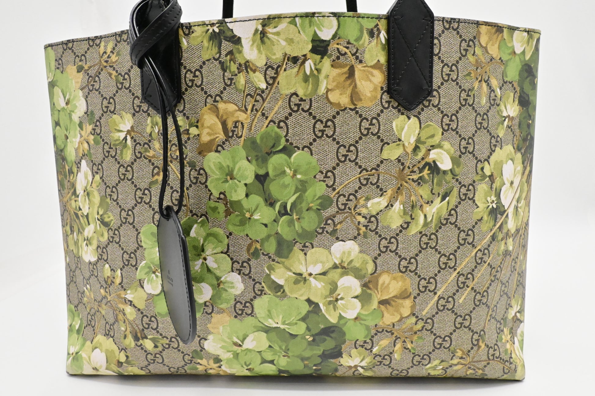 Gucci Reversible Blooms GG Supreme Canvas Green Tote Bag