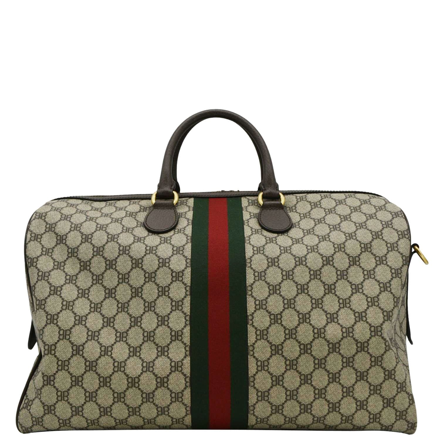 Gucci Ophidia Carry On Supreme Bb Web Duffle Beige Travel Bag