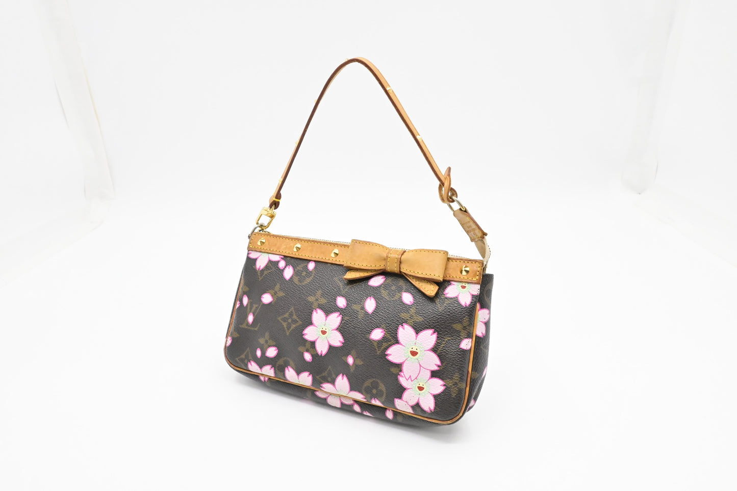 Louis Vuitton x Takashi Murakami Pochette Accessoires Monogram Canvas Clutch Bag
