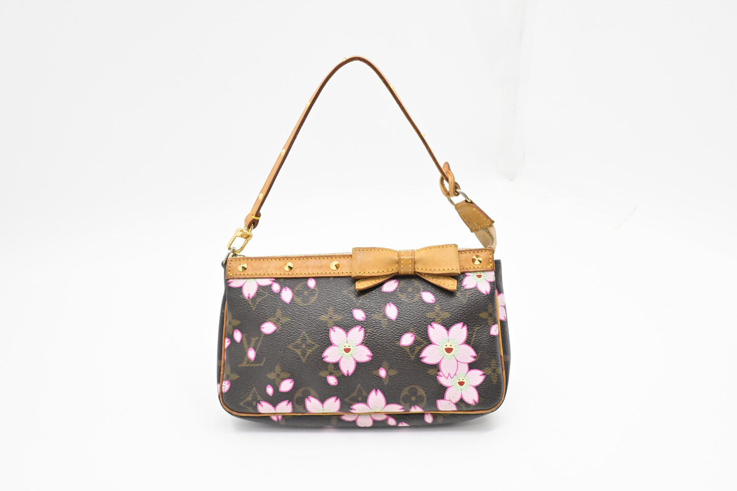 Louis Vuitton x Takashi Murakami Pochette Accessoires Monogram Canvas Clutch Bag