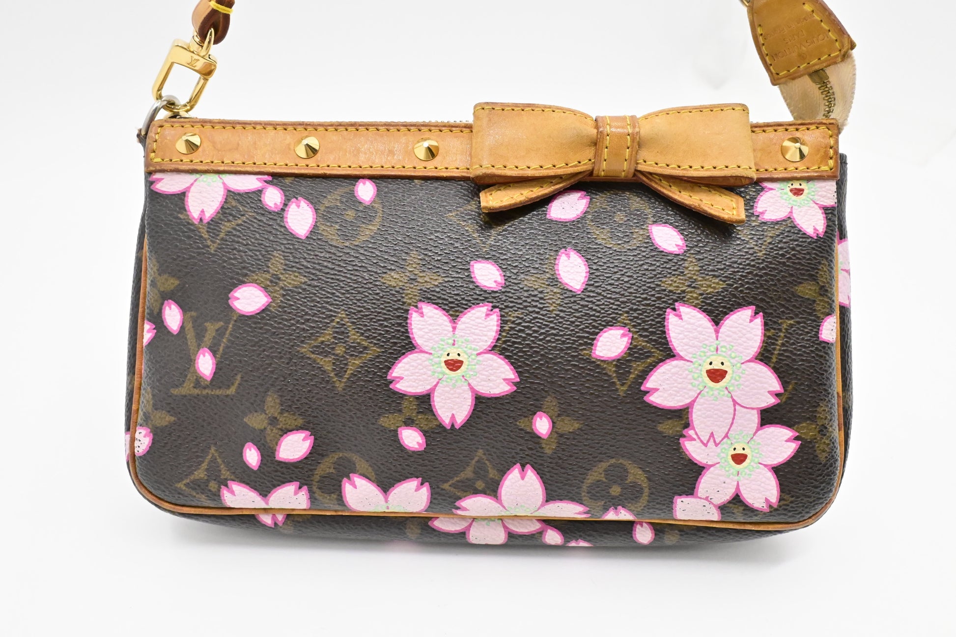 Louis Vuitton x Takashi Murakami Pochette Accessoires Monogram Canvas Clutch Bag