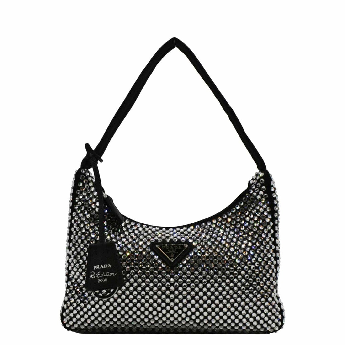 Re Edition Crystal Embellished Tote Bag Satin Black