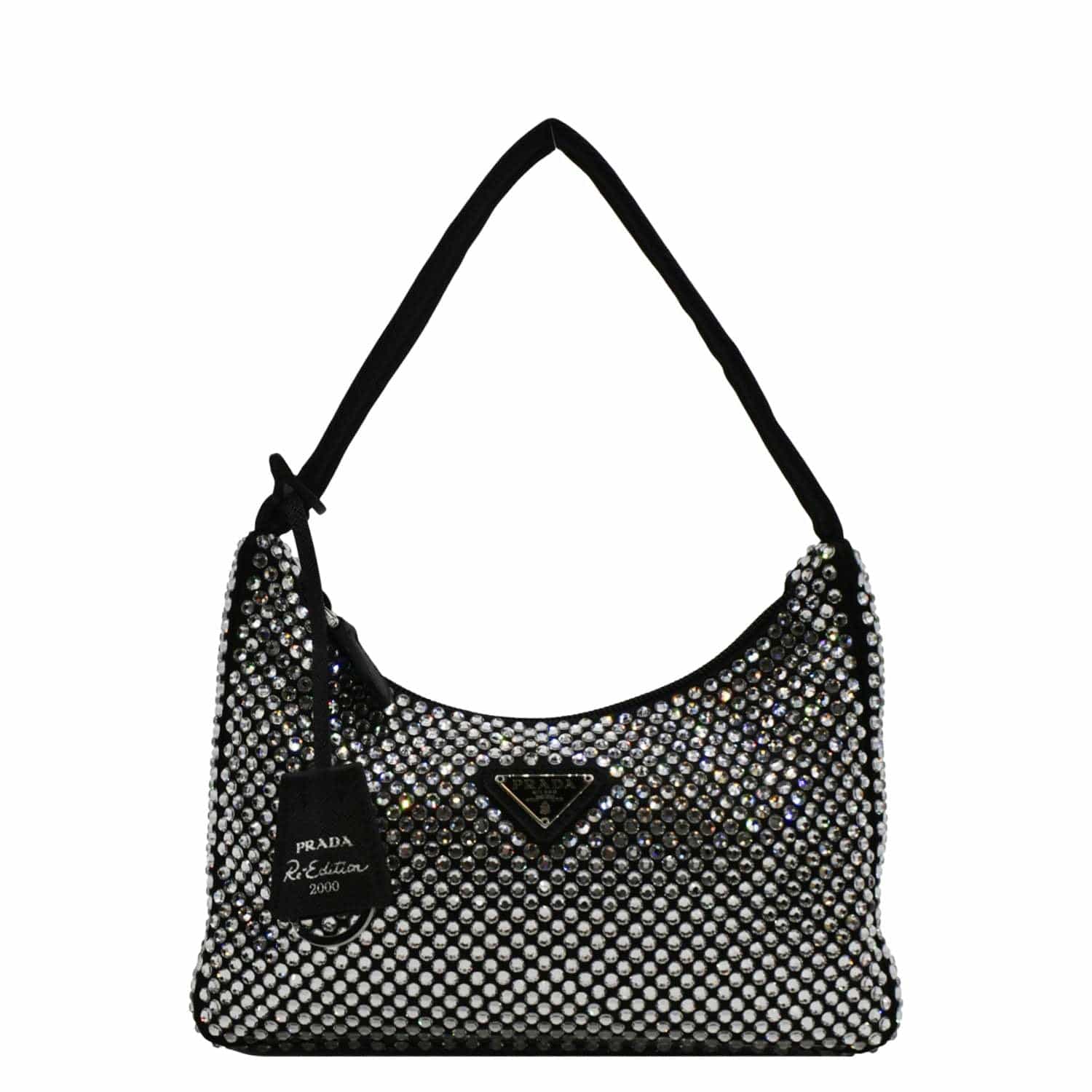 Re Edition Crystal Embellished Tote Bag Satin Black