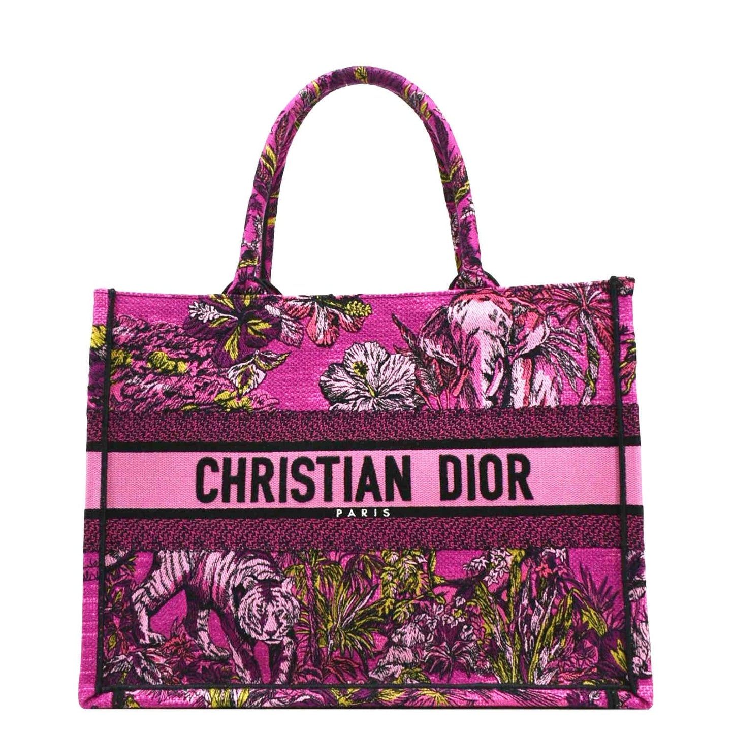 Dior Medium Book Oblique Embroidered Tote Bag Canvas