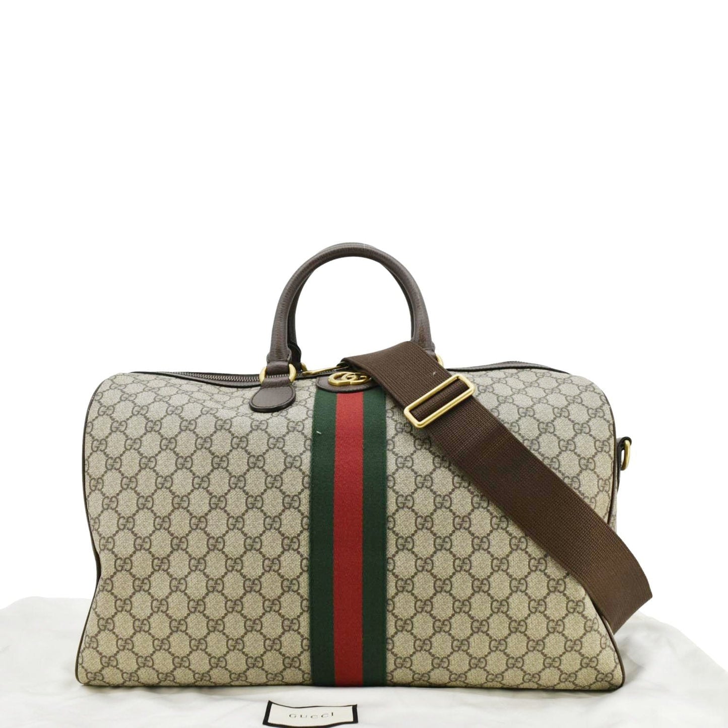Gucci Ophidia Carry On Supreme Duffle Bag Canvas Beige Travel Bag