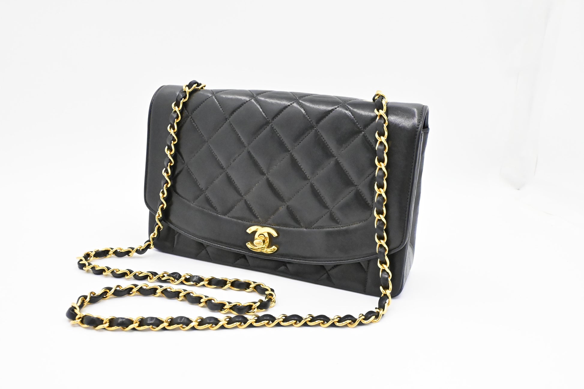 Chanel Diana Black Leather Handbag