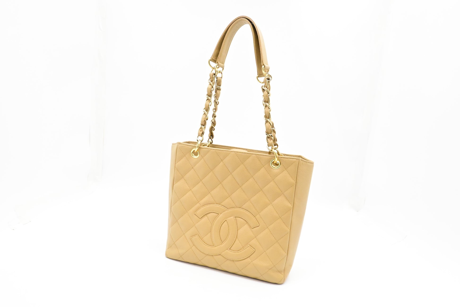 Chanel PST Caviar Beige Leather Shoulder Bag