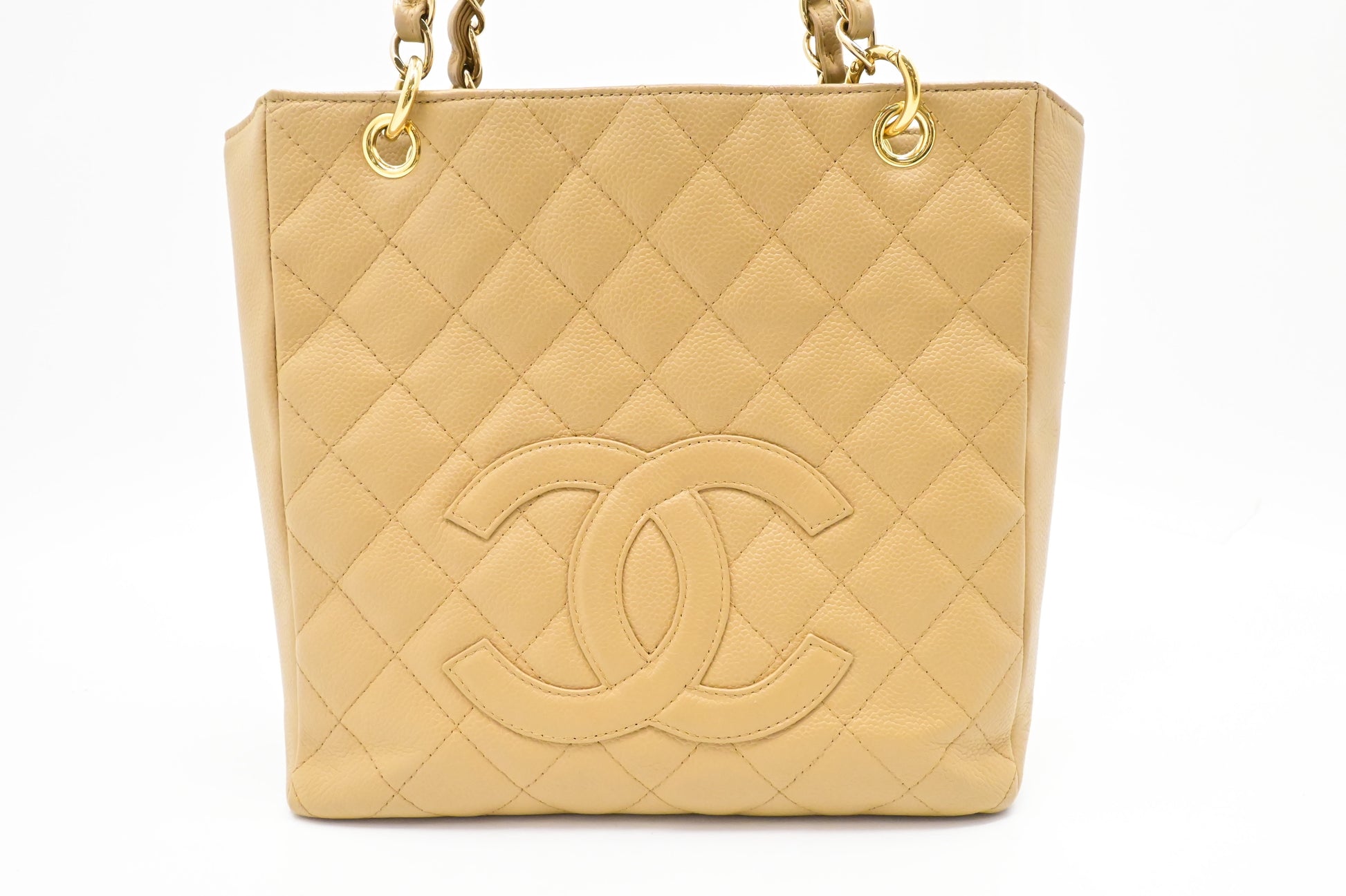 Chanel PST Caviar Beige Leather Shoulder Bag