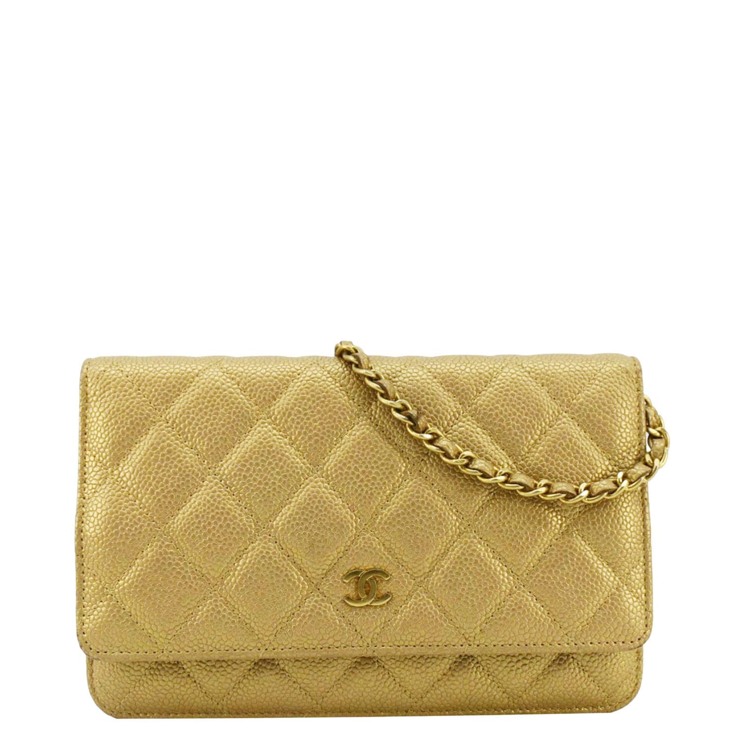 Chanel WOC Quilted Caviar Leather Beige Travel Bag