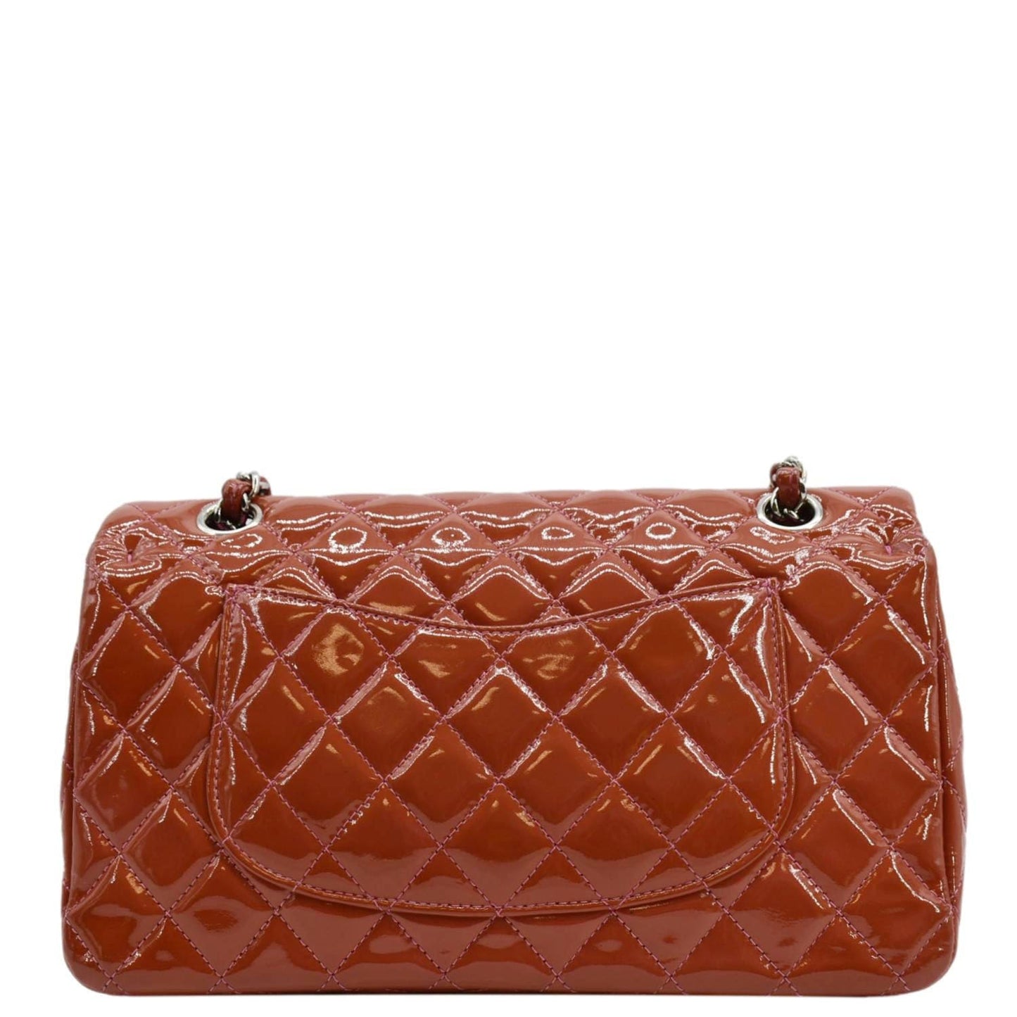 Chanel Classic Double Flap Patent Leather Red Travel Bag Red 2