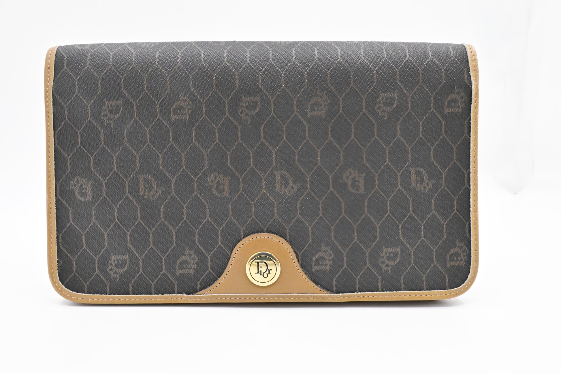 Dior Shoulder Bag In Honeycomb Canvas Black