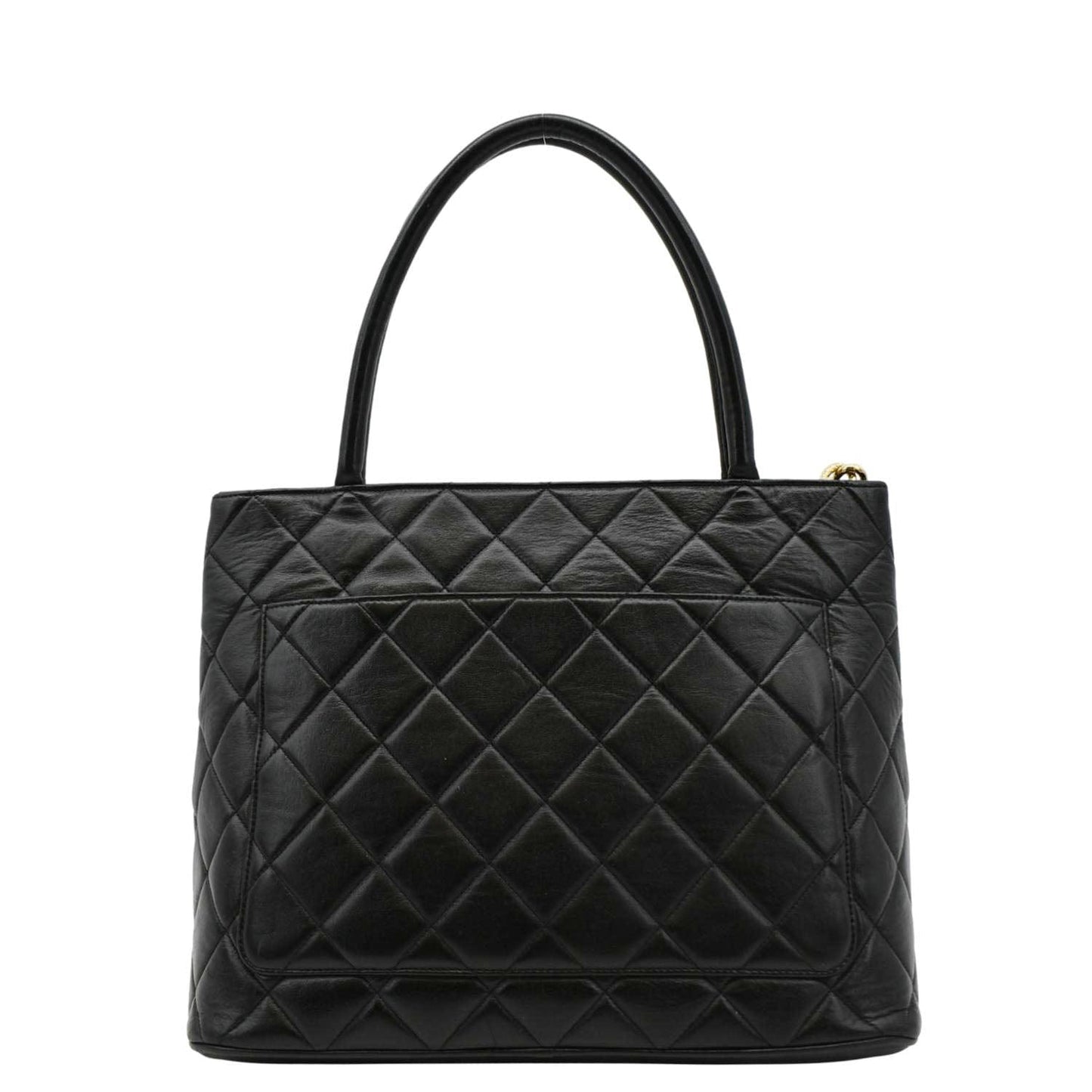 Chanel Medallion Quilted Caviar Leather Black Travel Bag