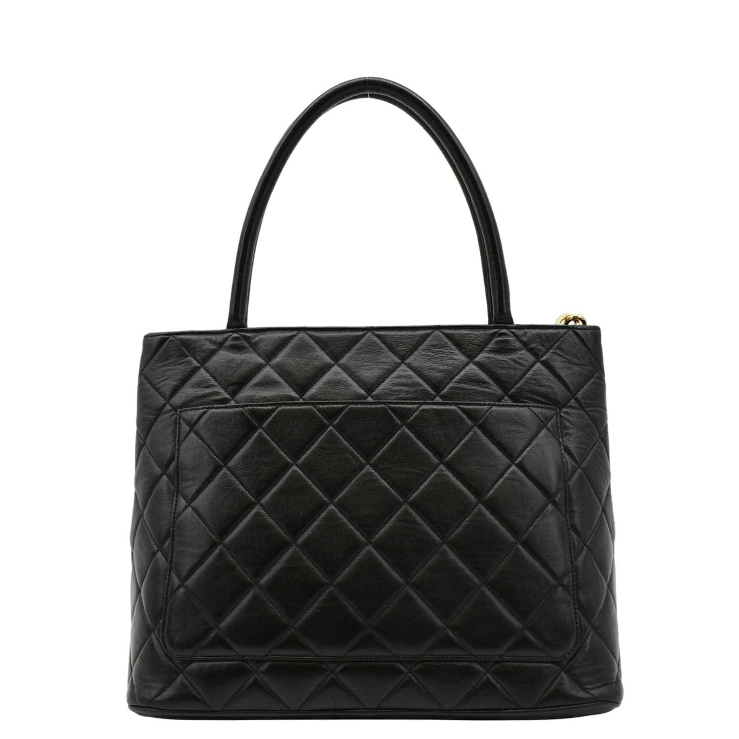 Chanel Medallion Quilted Caviar Leather Black Travel Bag