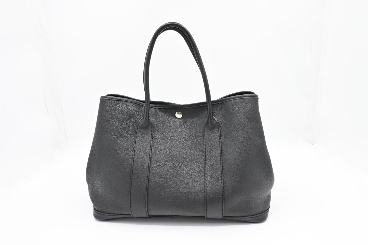 Hermes Garden Party In Handbag Leather Black Travel Bag