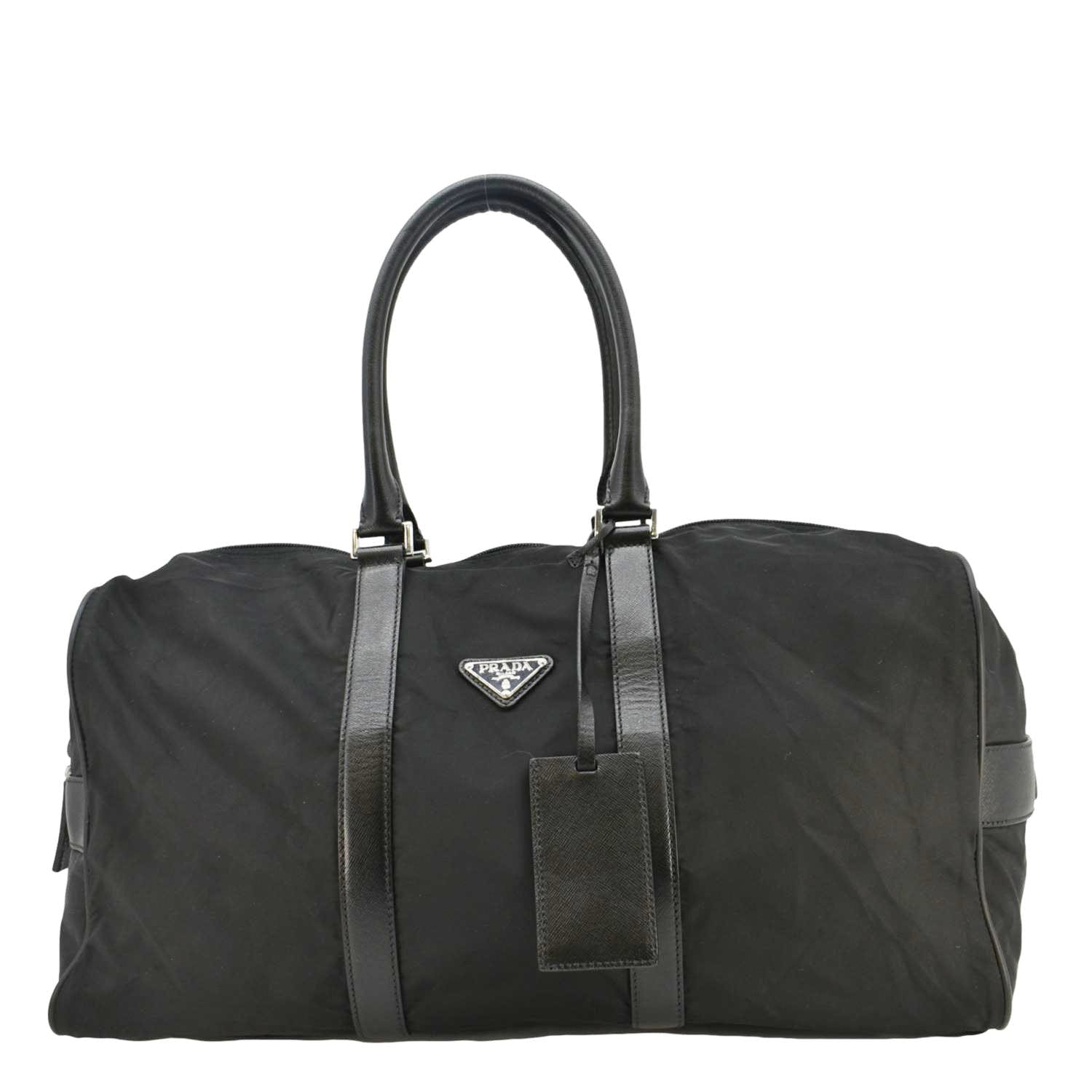 Prada Re Viaggio Duffle Bag Leather Nylon Saffiano Travel Bag