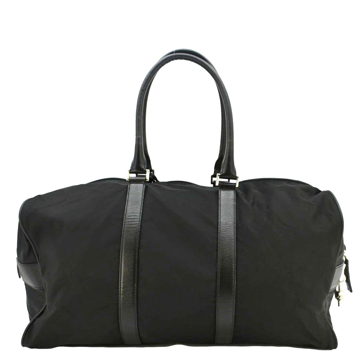 Prada Re Viaggio Duffle Bag Leather Nylon Saffiano Travel Bag