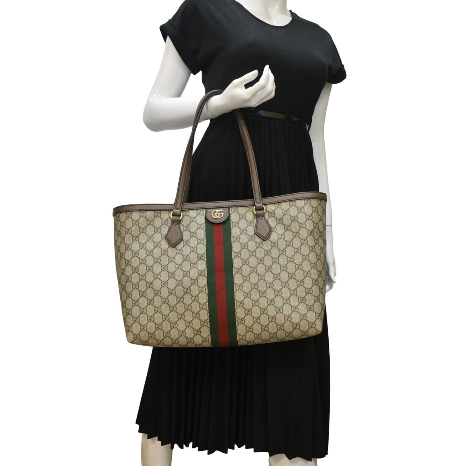 Gucci Ophidia Supreme Tote Bag Canvas Beige Tote 631687