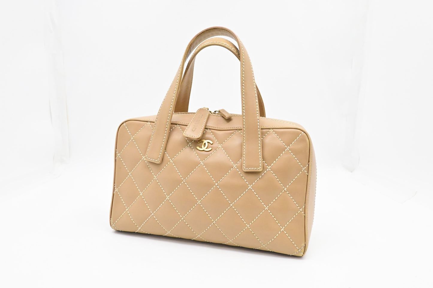 Chanel Surpique Beige Leather Tote Bag