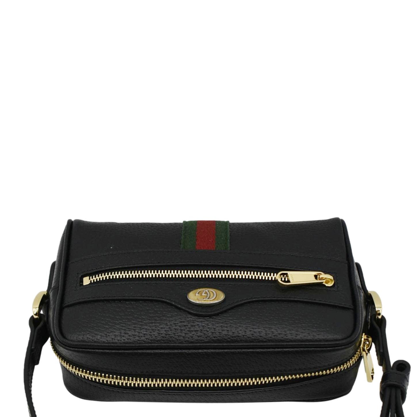 Gucci Ophidia Web Crossbody Bag Leather Black