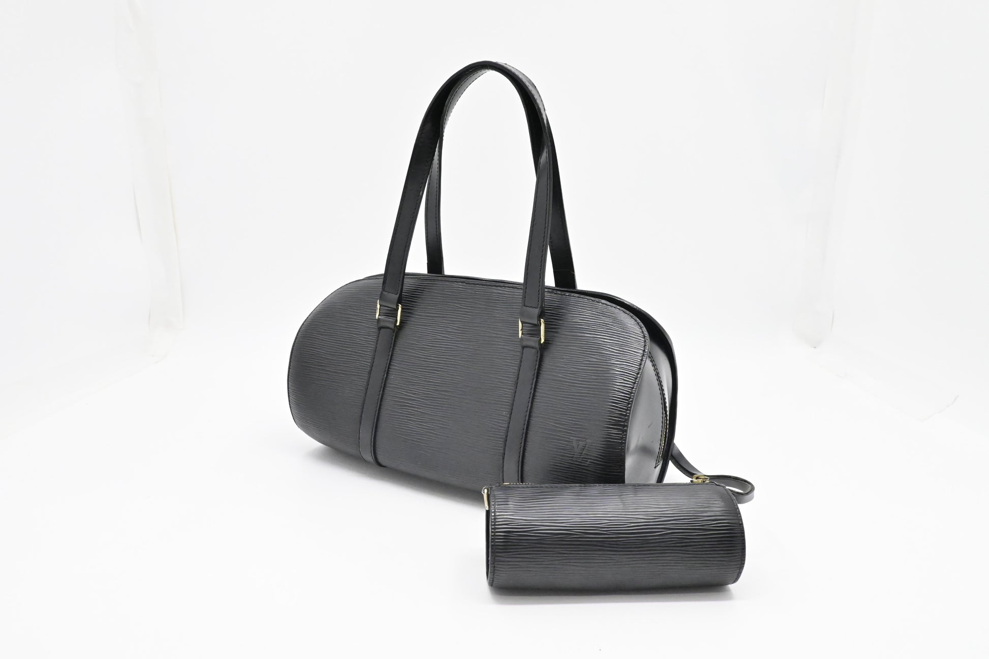 Louis Vuitton Soufflot Black Leather Epi Handbag