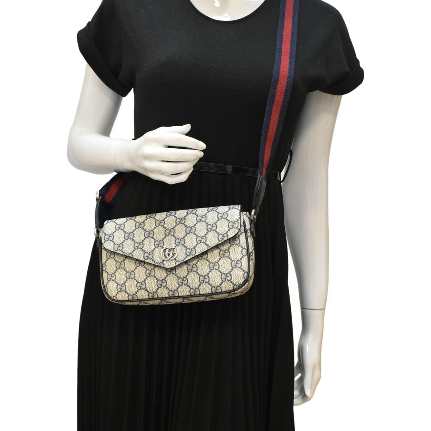 Gucci Bolso Cruzado Ophidia Supreme Crossbody Bag Canvas Beige
