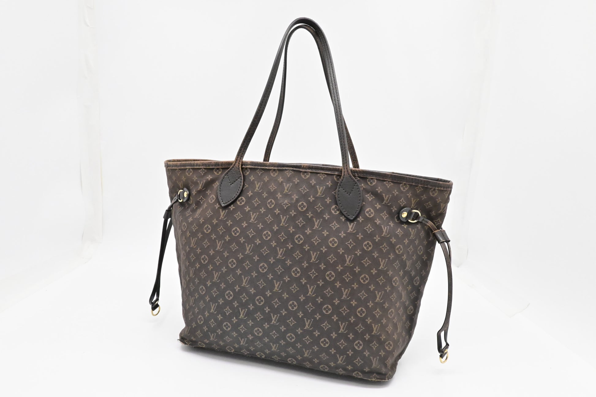 Louis Vuitton Neverfull MM Fusain Lin Canvas Brown Tote Bag