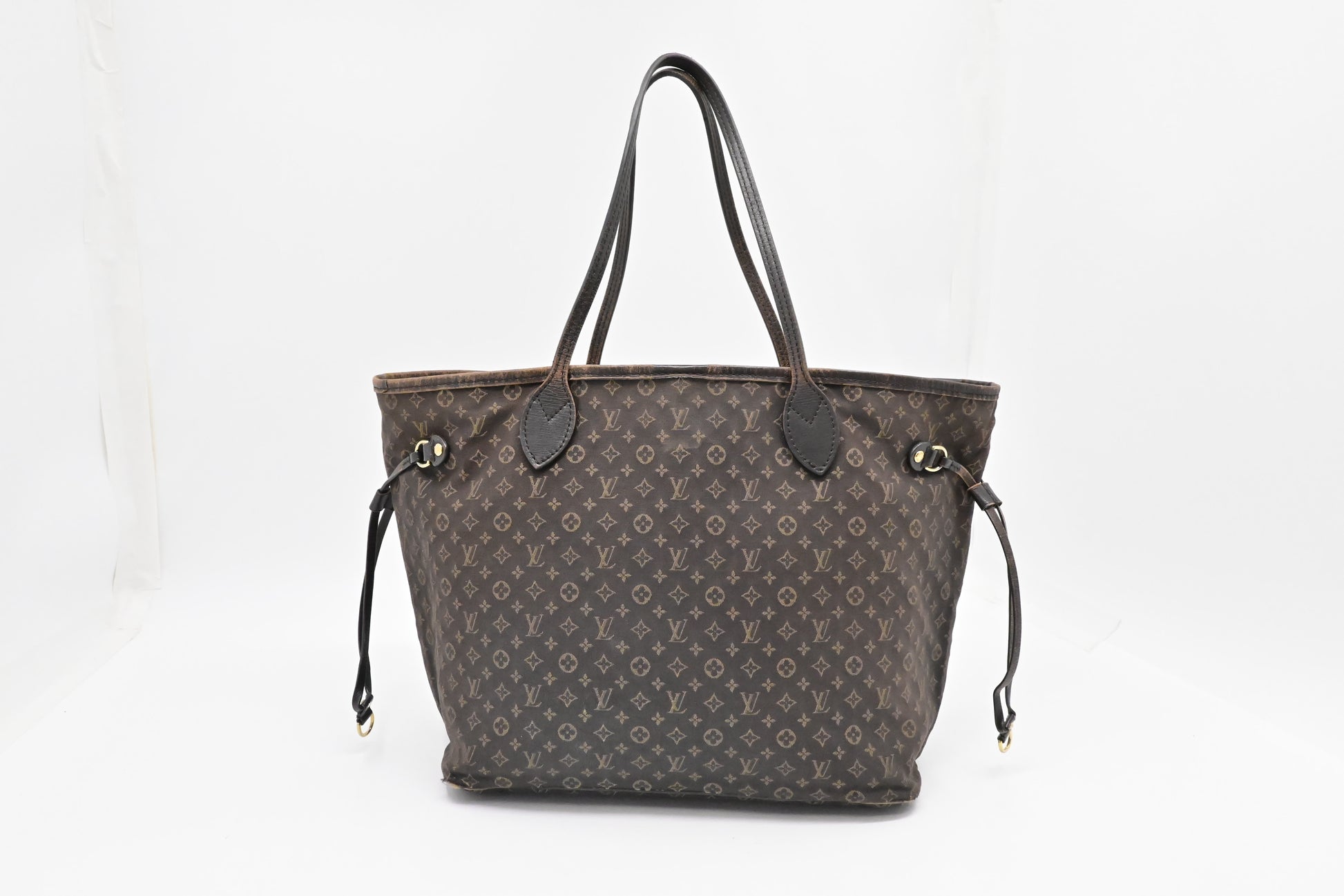 Louis Vuitton Neverfull MM Fusain Lin Canvas Brown Tote Bag