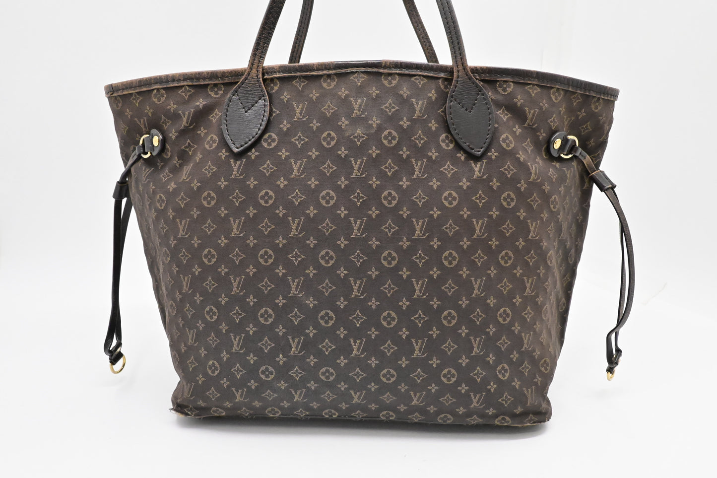 Louis Vuitton Neverfull MM Fusain Lin Canvas Brown Tote Bag