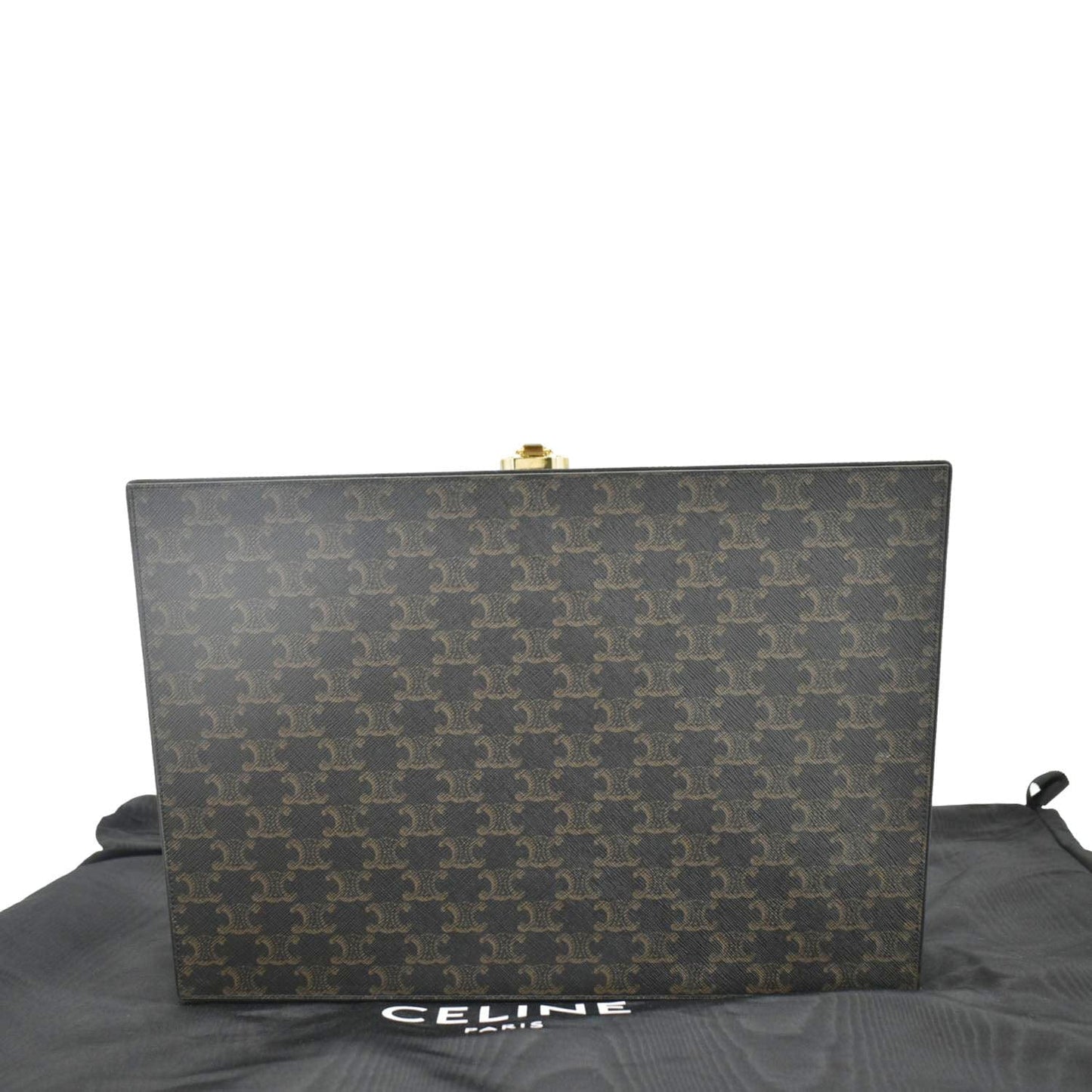 Luxury Triomphe Stationery Case Handbag Canvas Brown Travel Bag