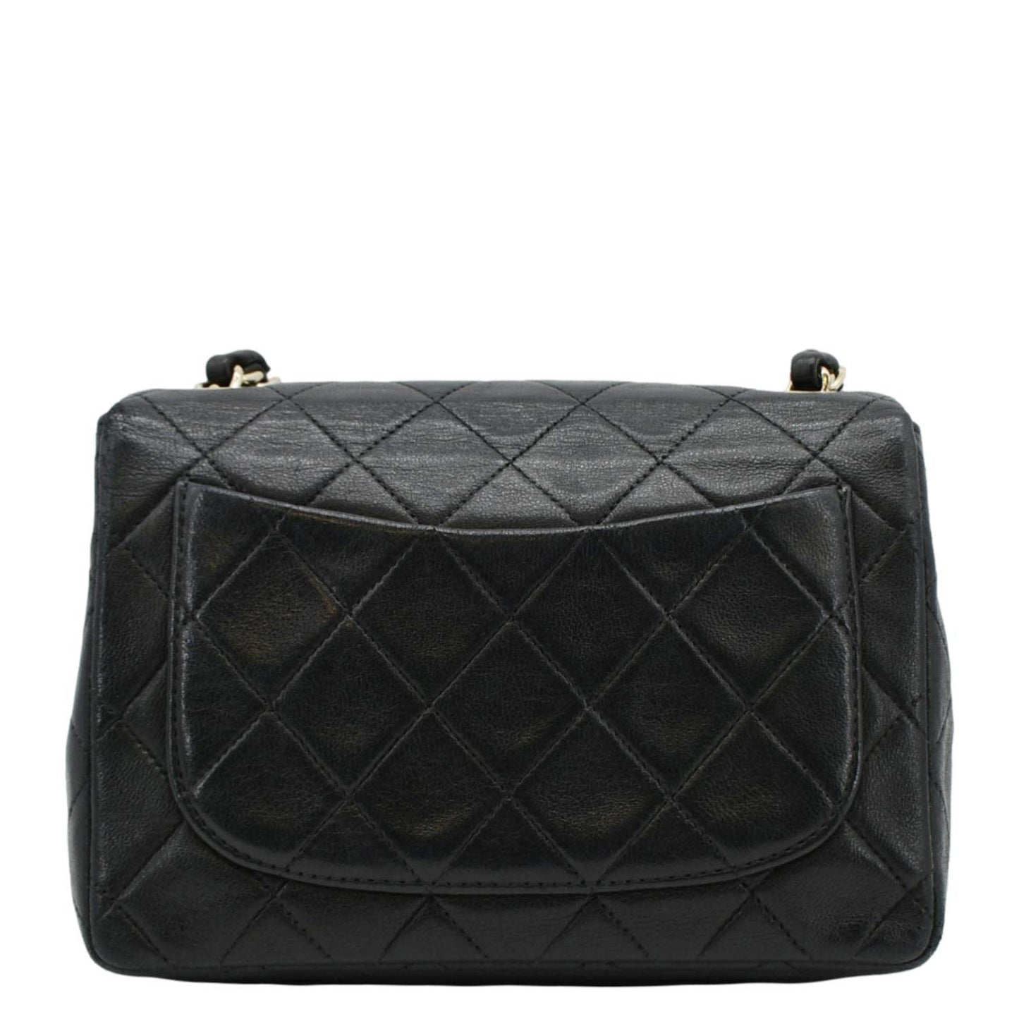 Chanel Classic Flap Square Leather Lambskin Black Travel Bag