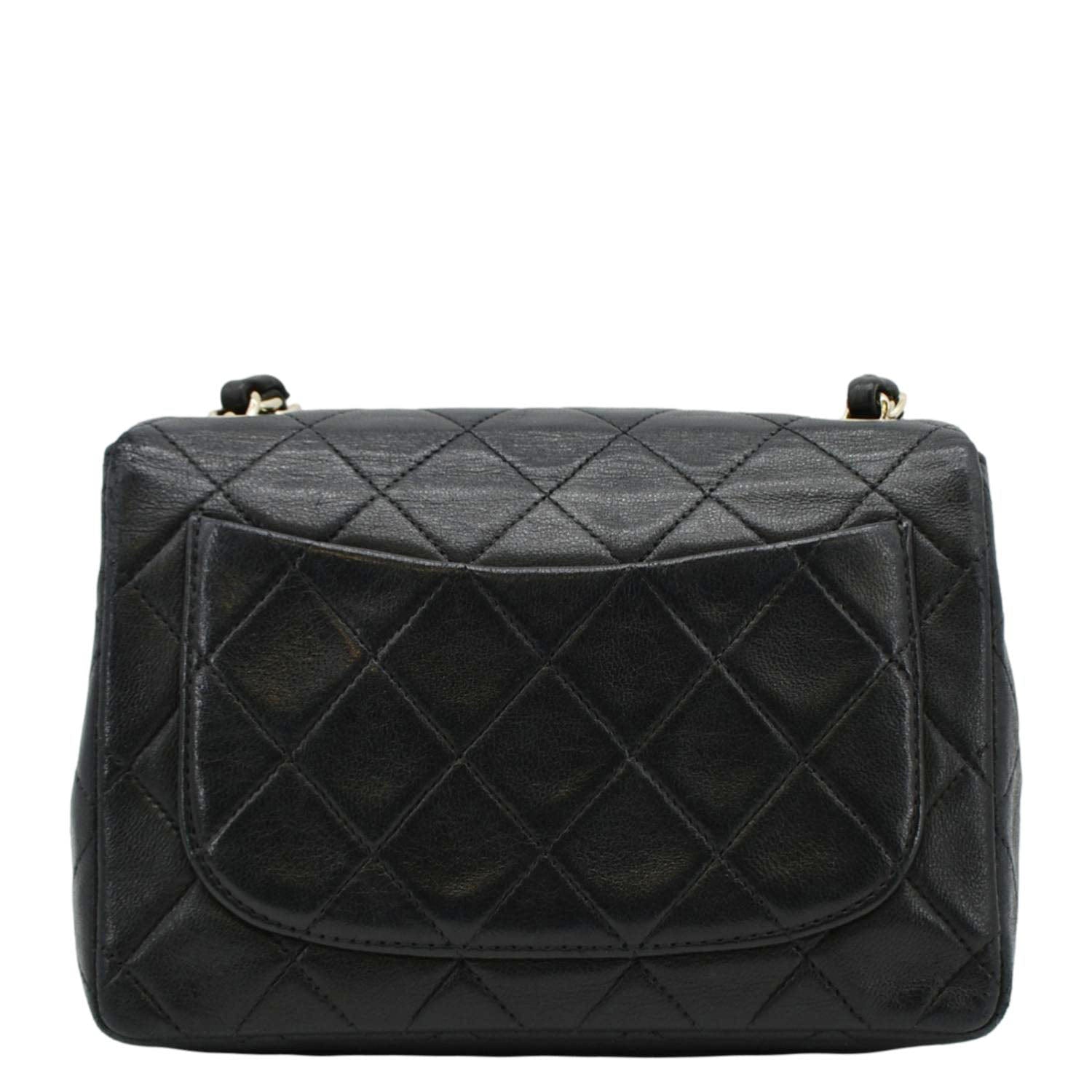 Chanel Classic Flap Square Leather Lambskin Black Travel Bag
