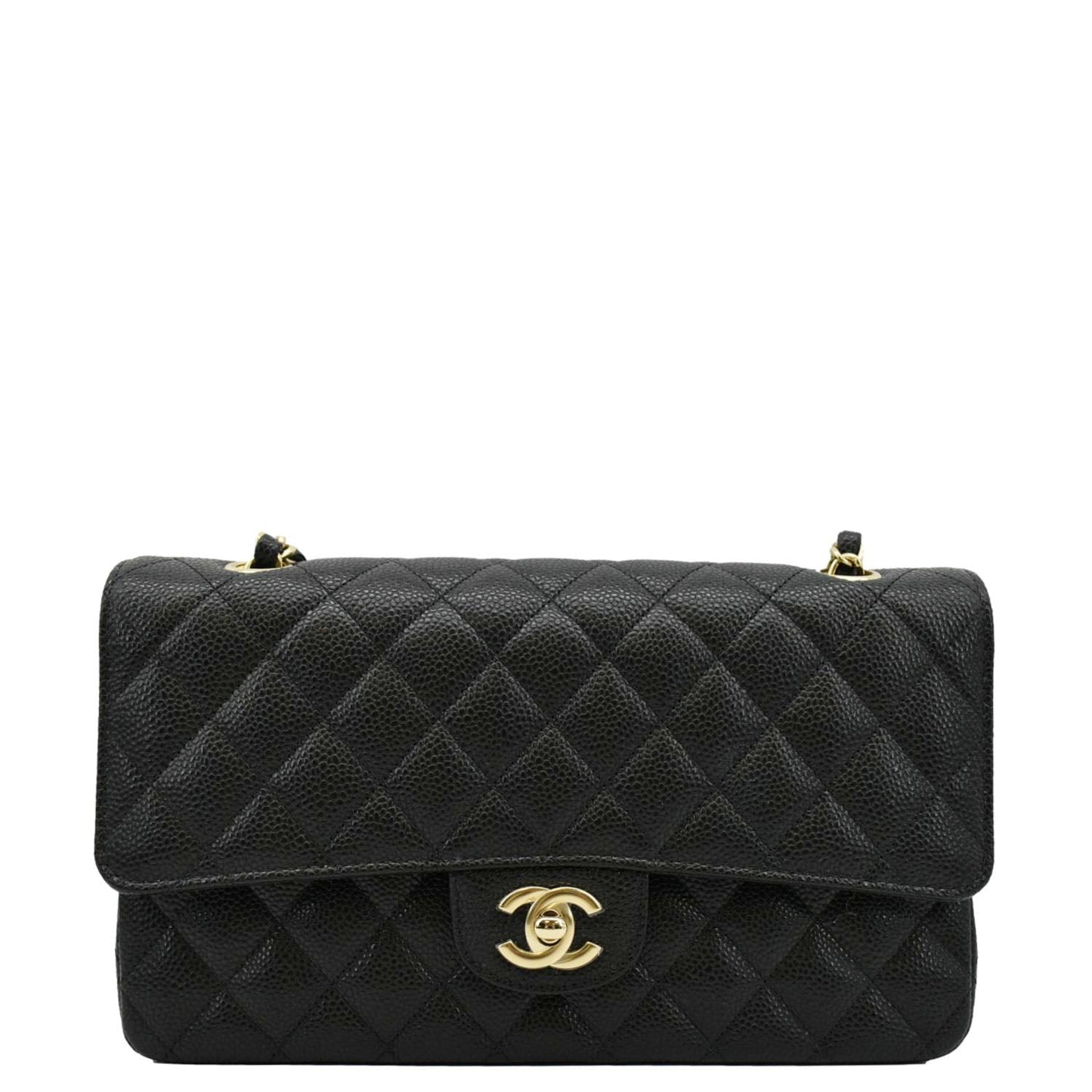 Chanel Classic Flap Quilted Caviar Leather Black Travel Bag