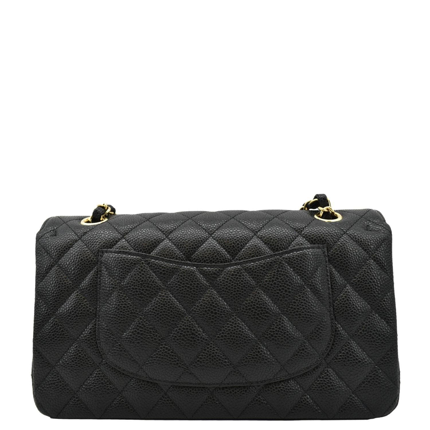 Chanel Classic Flap Quilted Caviar Leather Black Travel Bag