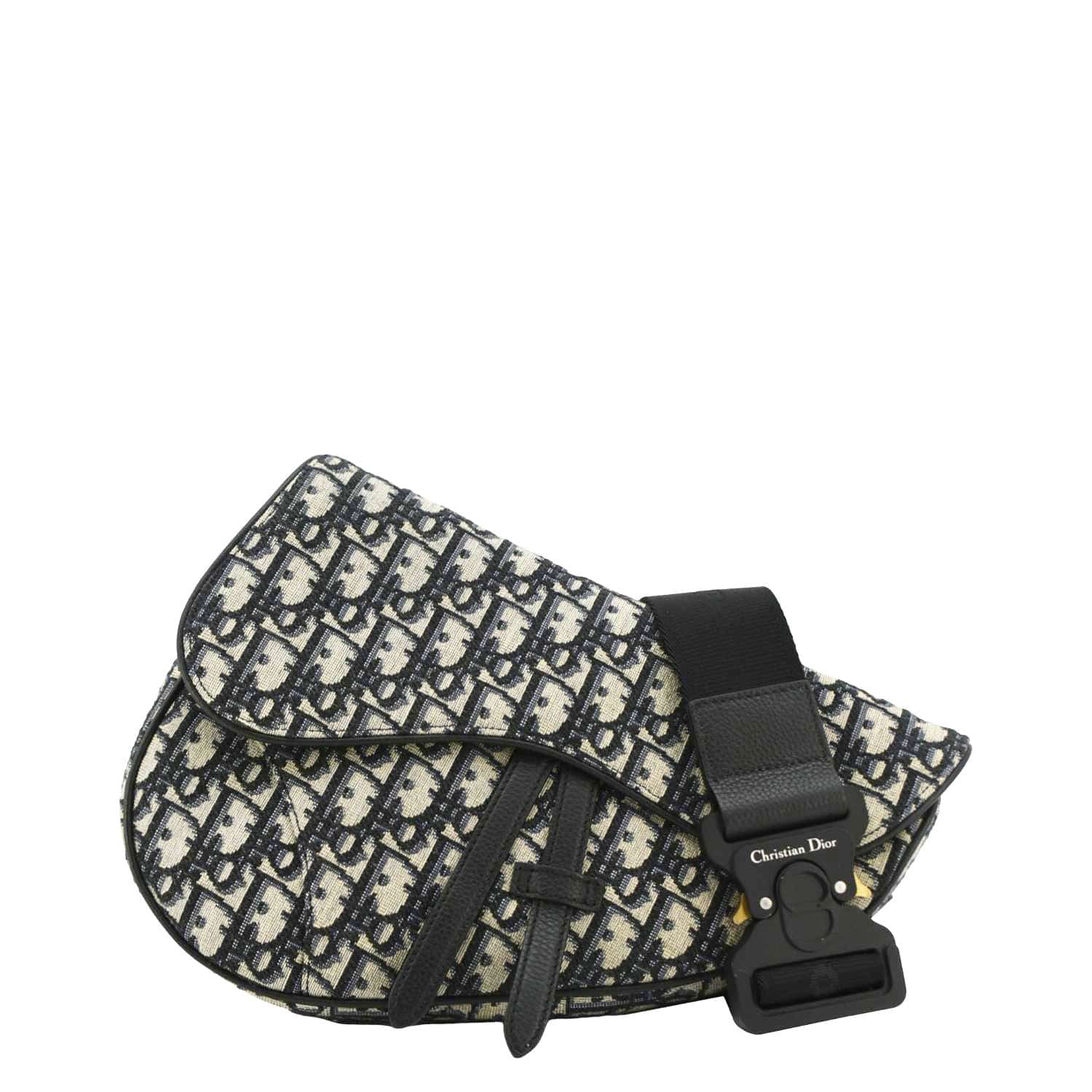 Dior Saddle Oblique Jacquard Belt Crossbody Bag Blue Navy