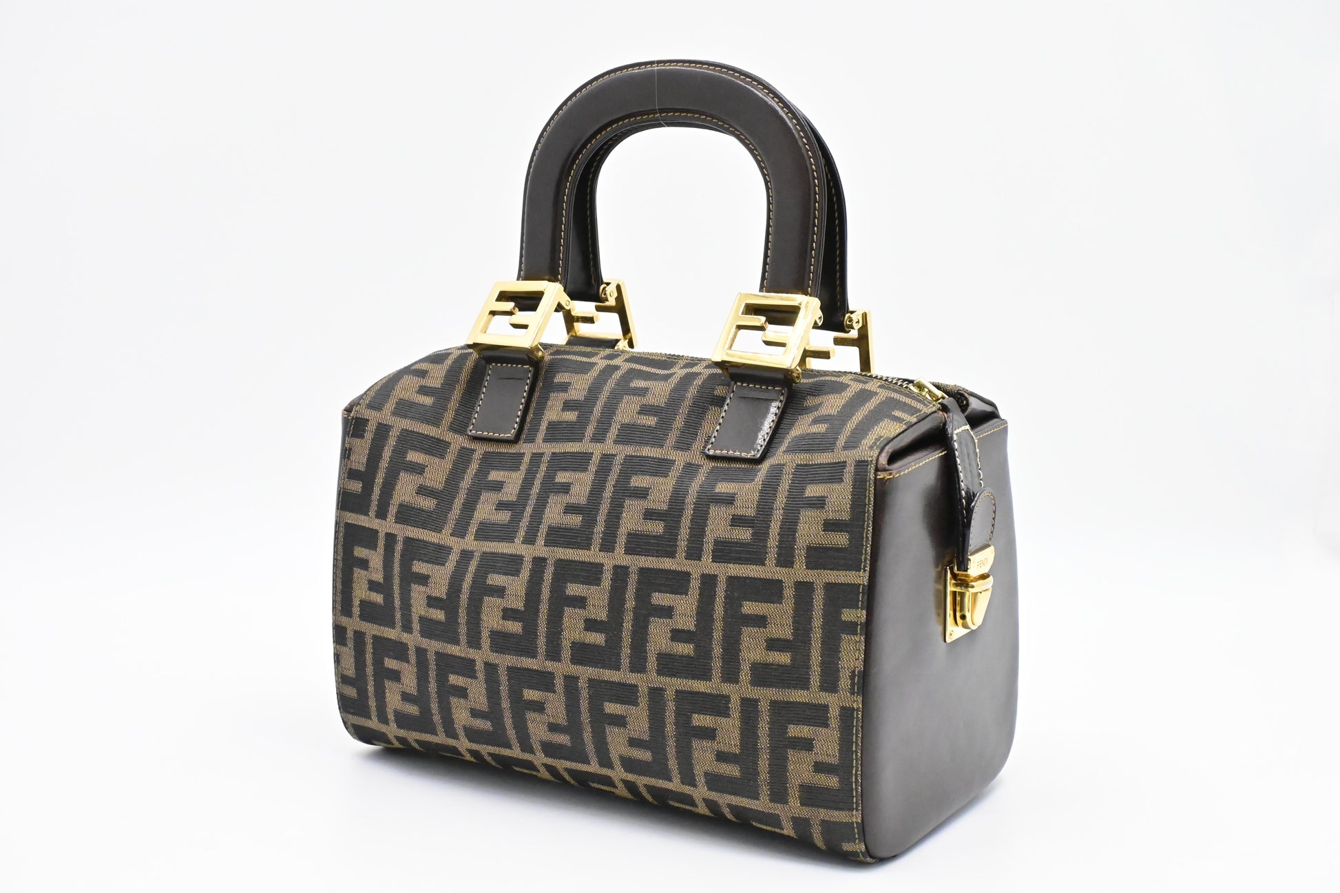 Fendi Boston Bag In Zucca Canvas Mini Travel Bag