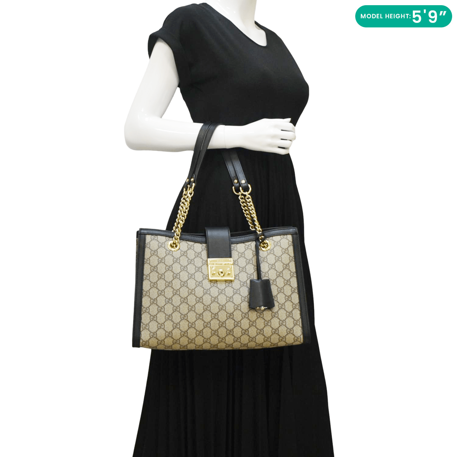 Gucci Padlock Supreme Shoulder Bag Canvas Beige Shoulder Bag
